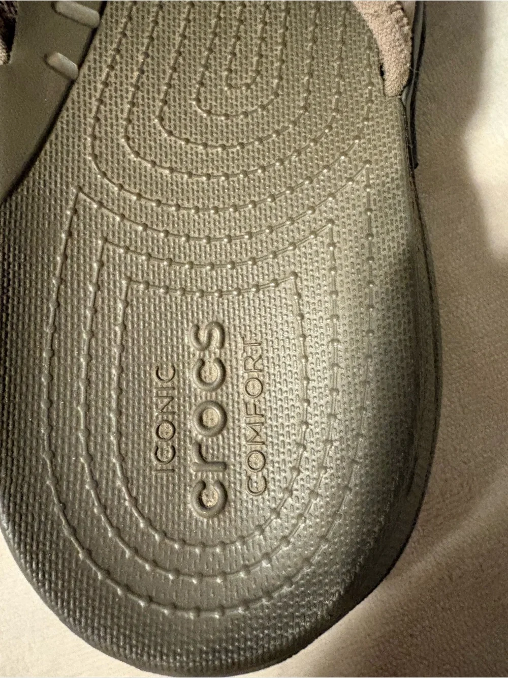 CROCS Men's Taupe Brown Sport Flip Sandals